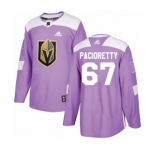 Adidas Vegas Golden Knights #67 Max Pacioretty Authentic Purple Fights Cancer Practice NHL Jersey