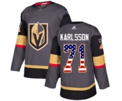 Adidas Vegas Golden Knights #71 William Karlsson Authentic Gray USA Flag Fashion NHL Jersey