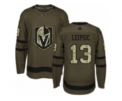 Men Adidas Vegas Golden Knights #13 Brendan Leipsic Authentic Green Salute to Service NHL Jersey