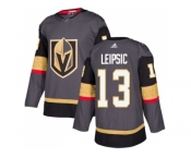 Men Adidas Vegas Golden Knights #13 Brendan Leipsic Grey Home Authentic Stitched NHL Jersey