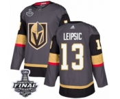 Men Adidas Vegas Golden Knights #13 Brendan Leipsic Premier Gray Home 2018 Stanley Cup Final NHL Jersey