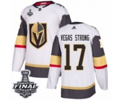 Men Adidas Vegas Golden Knights #17 Vegas Strong Authentic White Away 2018 Stanley Cup Final NHL Jersey