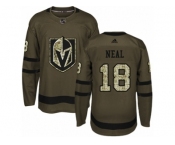 Men Adidas Vegas Golden Knights #18 James Neal Authentic Green Salute to Service NHL Jersey