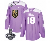 Men Adidas Vegas Golden Knights #18 James Neal Authentic Purple Fights Cancer Practice 2018 Stanley Cup Final NHL Jersey