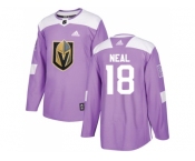 Men Adidas Vegas Golden Knights #18 James Neal Purple Authentic Fights Cancer Stitched NHL Jersey