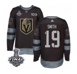 Men Adidas Vegas Golden Knights #19 Reilly Smith Authentic Black 1917-2017 100th Anniversary 2018 Stanley Cup Final NHL Jersey