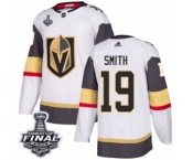Men Adidas Vegas Golden Knights #19 Reilly Smith Authentic White Away 2018 Stanley Cup Final NHL Jersey
