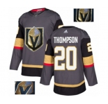 Men Adidas Vegas Golden Knights #20 Paul Thompson Authentic Gray Fashion Gold NHL Jersey