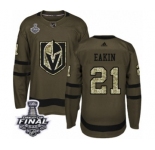 Men Adidas Vegas Golden Knights #21 Cody Eakin Authentic Green Salute to Service 2018 Stanley Cup Final NHL Jersey