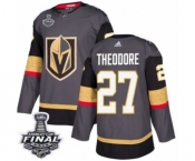 Men Adidas Vegas Golden Knights #27 Shea Theodore Premier Gray Home 2018 Stanley Cup Final NHL Jersey