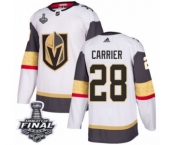 Men Adidas Vegas Golden Knights #28 William Carrier Authentic White Away 2018 Stanley Cup Final NHL Jersey
