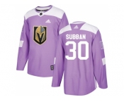 Men Adidas Vegas Golden Knights #30 Malcolm Subban Purple Authentic Fights Cancer Stitched NHL Jersey