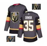 Men Adidas Vegas Golden Knights #35 Oscar Dansk Authentic Gray Fashion Gold NHL Jersey
