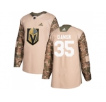 Men Adidas Vegas Golden Knights #35 Oscar Dansk Camo Authentic 2017 Veterans Day Stitched NHL Jersey