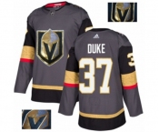 Men Adidas Vegas Golden Knights #37 Reid Duke Authentic Gray Fashion Gold NHL Jersey