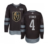 Men Adidas Vegas Golden Knights #4 Clayton Stoner Authentic Black 1917-2017 100th Anniversary NHL Jersey