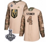 Men Adidas Vegas Golden Knights #4 Clayton Stoner Authentic Camo Veterans Day Practice 2018 Stanley Cup Final NHL Jersey