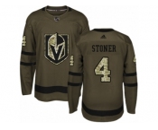 Men Adidas Vegas Golden Knights #4 Clayton Stoner Authentic Green Salute to Service NHL Jersey