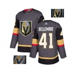 Men Adidas Vegas Golden Knights #41 Pierre-Edouard Bellemare Authentic Gray Fashion Gold NHL Jersey