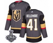 Men Adidas Vegas Golden Knights #41 Pierre-Edouard Bellemare Premier Gray Home 2018 Stanley Cup Final NHL Jersey