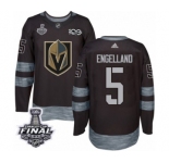 Men Adidas Vegas Golden Knights #5 Deryk Engelland Authentic Black 1917-2017 100th Anniversary 2018 Stanley Cup Final NHL Jersey