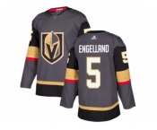Men Adidas Vegas Golden Knights #5 Deryk Engelland Authentic Gray Home NHL Jersey