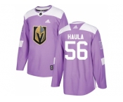 Men Adidas Vegas Golden Knights #56 Erik Haula Purple Authentic Fights Cancer Stitched NHL Jersey