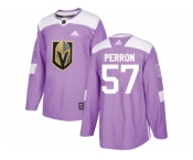 Men Adidas Vegas Golden Knights #57 David Perron Purple Authentic Fights Cancer Stitched NHL Jersey