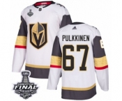 Men Adidas Vegas Golden Knights #67 Teemu Pulkkinen Authentic White Away 2018 Stanley Cup Final NHL Jersey