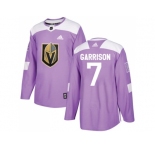 Men Adidas Vegas Golden Knights #7 Jason Garrison Purple Authentic Fights Cancer Stitched NHL Jersey