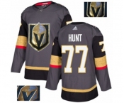 Men Adidas Vegas Golden Knights #77 Brad Hunt Authentic Gray Fashion Gold NHL Jersey