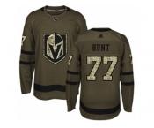 Men Adidas Vegas Golden Knights #77 Brad Hunt Authentic Green Salute to Service NHL Jersey