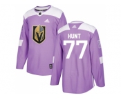 Men Adidas Vegas Golden Knights #77 Brad Hunt Purple Authentic Fights Cancer Stitched NHL Jersey