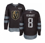 Men Adidas Vegas Golden Knights #8 Griffin Reinhart Authentic Black 1917-2017 100th Anniversary NHL Jersey