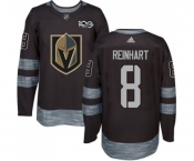 Men Adidas Vegas Golden Knights #8 Griffin Reinhart Authentic Black 1917-2017 100th Anniversary NHL Jersey