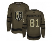Men Adidas Vegas Golden Knights #81 Jonathan Marchessault Authentic Green Salute to Service NHL Jersey