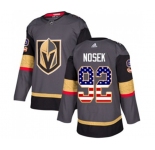 Men Adidas Vegas Golden Knights #92 Tomas Nosek Authentic Gray USA Flag Fashion NHL Jersey