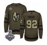 Men Adidas Vegas Golden Knights #92 Tomas Nosek Authentic Green Salute to Service 2018 Stanley Cup Final NHL Jersey