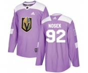 Men Adidas Vegas Golden Knights #92 Tomas Nosek Authentic Purple Fights Cancer Practice NHL Jersey