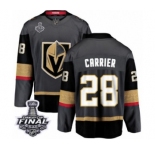 Men Vegas Golden Knights #28 William Carrier Authentic Black Home Fanatics Branded Breakaway 2018 Stanley Cup Final NHL Jersey