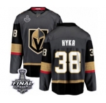 Men Vegas Golden Knights #38 Tomas Hyka Authentic Black Home Fanatics Branded Breakaway 2018 Stanley Cup Final NHL Jersey