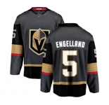 Men Vegas Golden Knights #5 Deryk Engelland Authentic Black Home Fanatics Branded Breakaway NHL Jersey