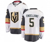 Men Vegas Golden Knights #5 Deryk Engelland Authentic White Away Fanatics Branded Breakaway NHL Jersey