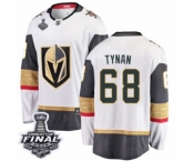 Men Vegas Golden Knights #68 T.J. Tynan Authentic White Away Fanatics Branded Breakaway 2018 Stanley Cup Final NHL Jersey