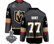 Men Vegas Golden Knights #77 Brad Hunt Authentic Black Home Fanatics Branded Breakaway 2018 Stanley Cup Final NHL Jersey