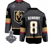 Men Vegas Golden Knights #8 Griffin Reinhart Authentic Black Home Fanatics Branded Breakaway 2018 Stanley Cup Final NHL Jersey