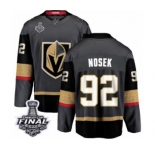 Men Vegas Golden Knights #92 Tomas Nosek Authentic Black Home Fanatics Branded Breakaway 2018 Stanley Cup Final NHL Jersey