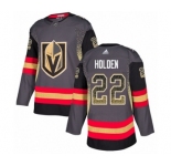 Men's Adidas Vegas Golden Knights #22 Nick Holden Authentic Black Drift Fashion NHL Jersey