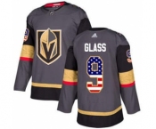 Men's Golden Knights #9 Cody Glass Grey Home Authentic USA Flag Stitched Hockey Jersey