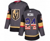 Men's Vegas Golden Knights #24 Jaycob Megna Authentic Gray USA Flag Fashion Hockey Jersey
